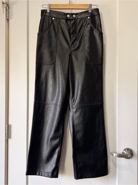 BlankNYC Track Record faux leather pants in black size 28
